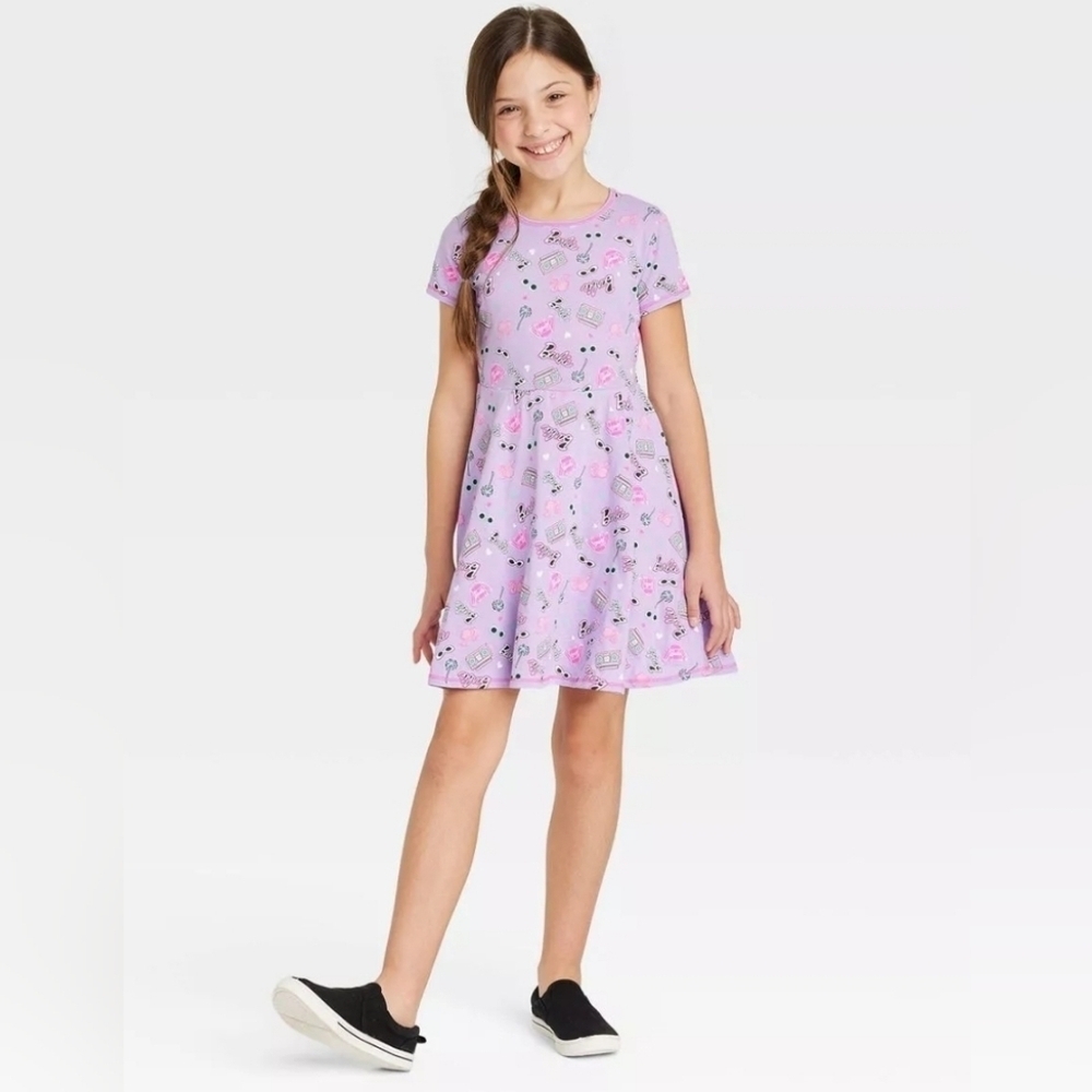 Girls Barbie dress purple size 10-12 r